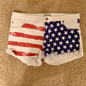 American Flag Jean Shorts